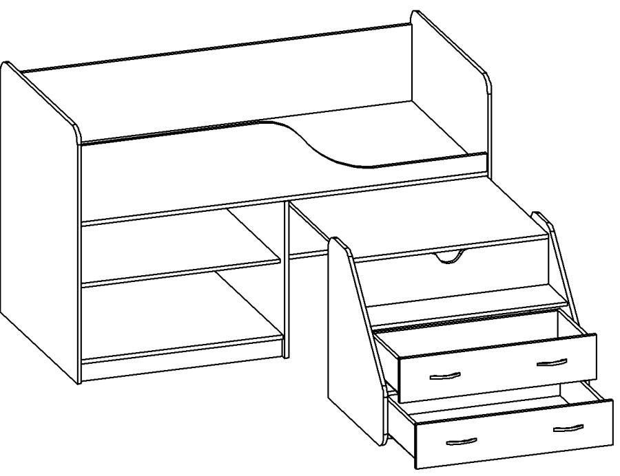 Детская кровать чердак кузя